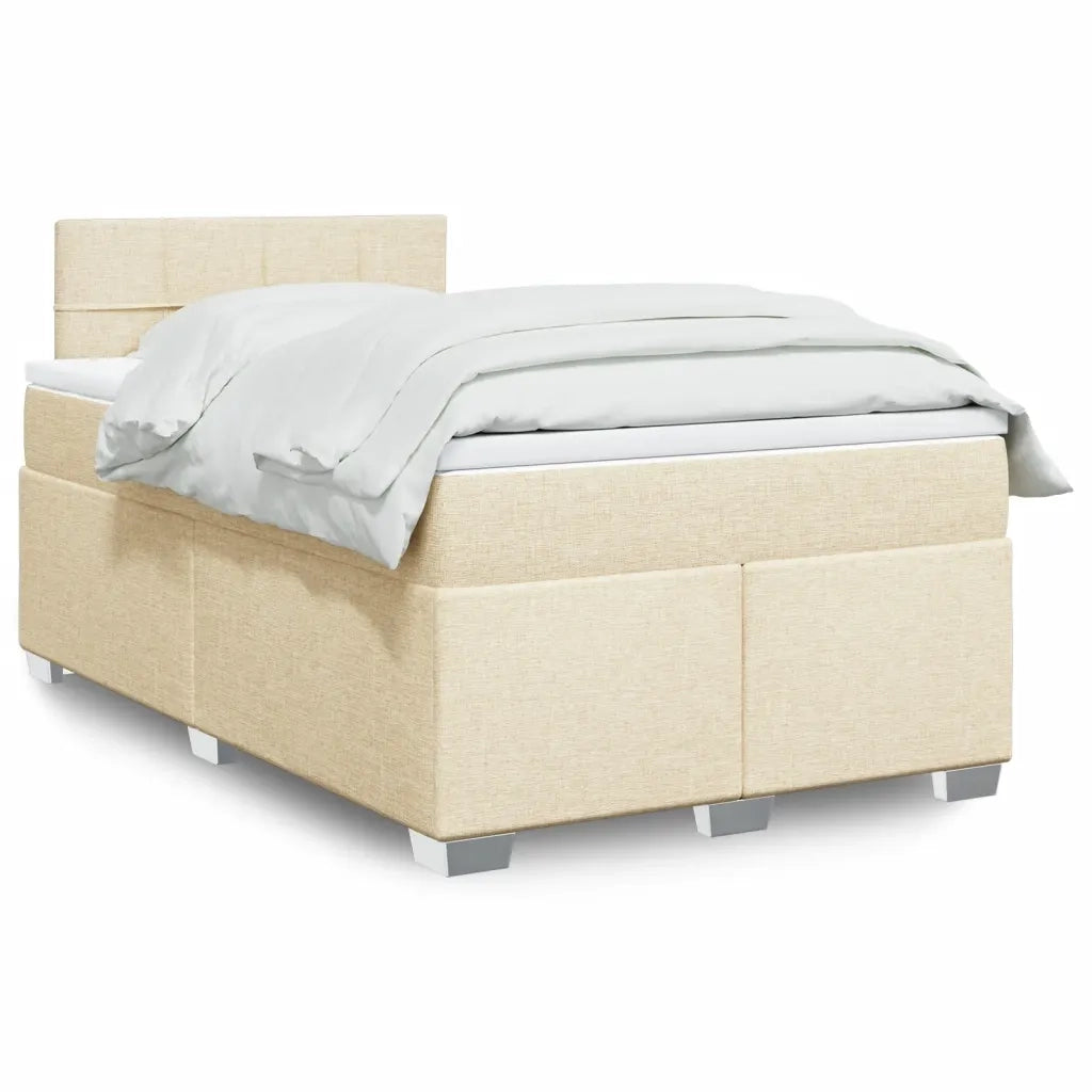 Giroletto a Molle con Materasso Crema 120x200 cm in Tessuto 3285860