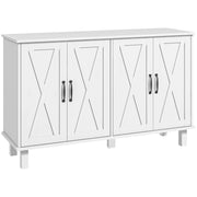 Mobile Multiuso in MDF a 4 Livelli con 2 Ripiani Regolabili e 5 Gambe, 120x37x75 cm, Bianco