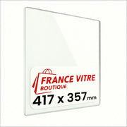 417 x 357 x 4 mm - Vetro per stufa a legna - vetro camino di ricambio - vetro per caminetto resistente al fuoco - France Vitre