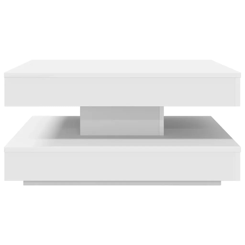 Tavolino da Caffè Girevole a 360 Gradi Bianco 70x70x34,5 cm 858479