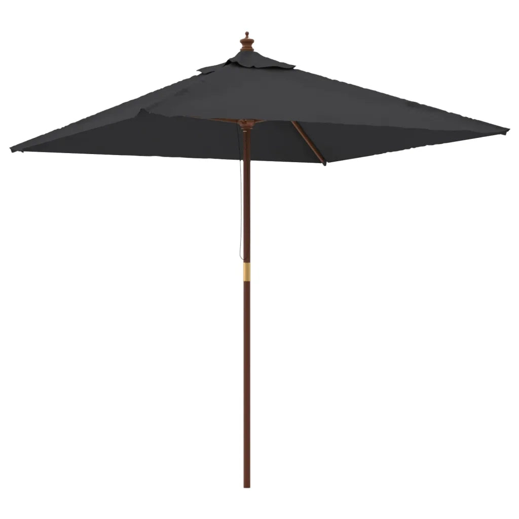 Ombrellone da Giardino con Palo in Legno Nero 198x198x231 cm 363189
