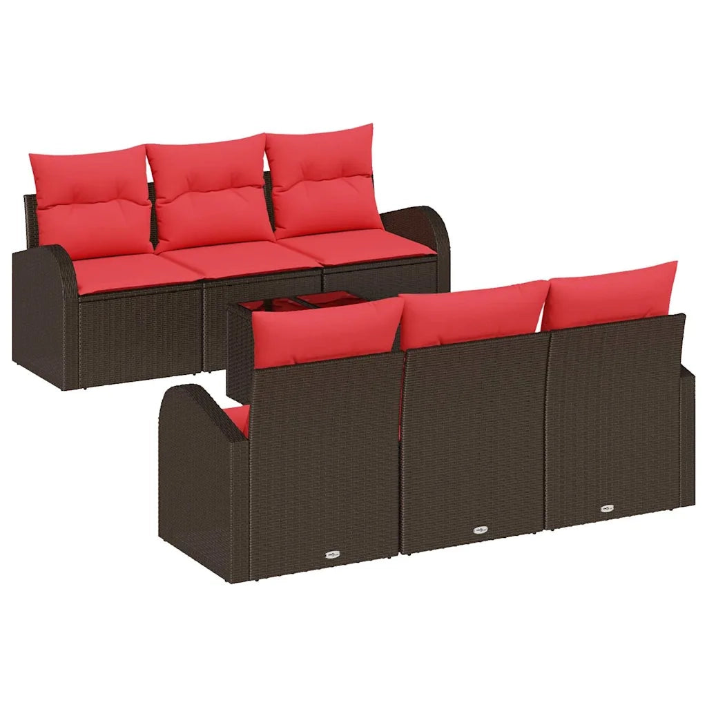 Set Divano da Giardino Marrone 55 x 55 x 37 cm polyrattan