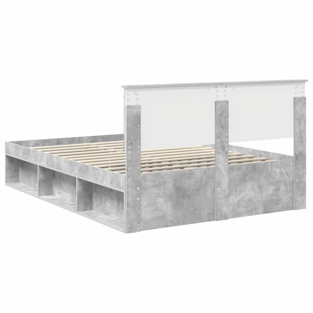 Struttura del letto Grigio Concretè 135 x 190 cm Pino massello 3410612
