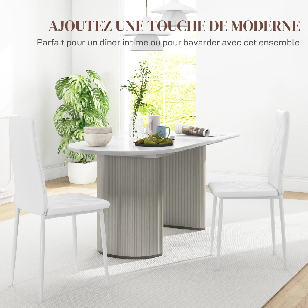 Sedia da Pranzo con Schienale Alto ¨C Zephmum ¨C Bianco Struttura in Metallo