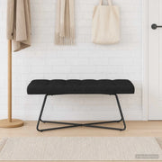 Panchina con bottoni imbottiti Nero 110 x 40 x 46 cm Tessuto 42038373