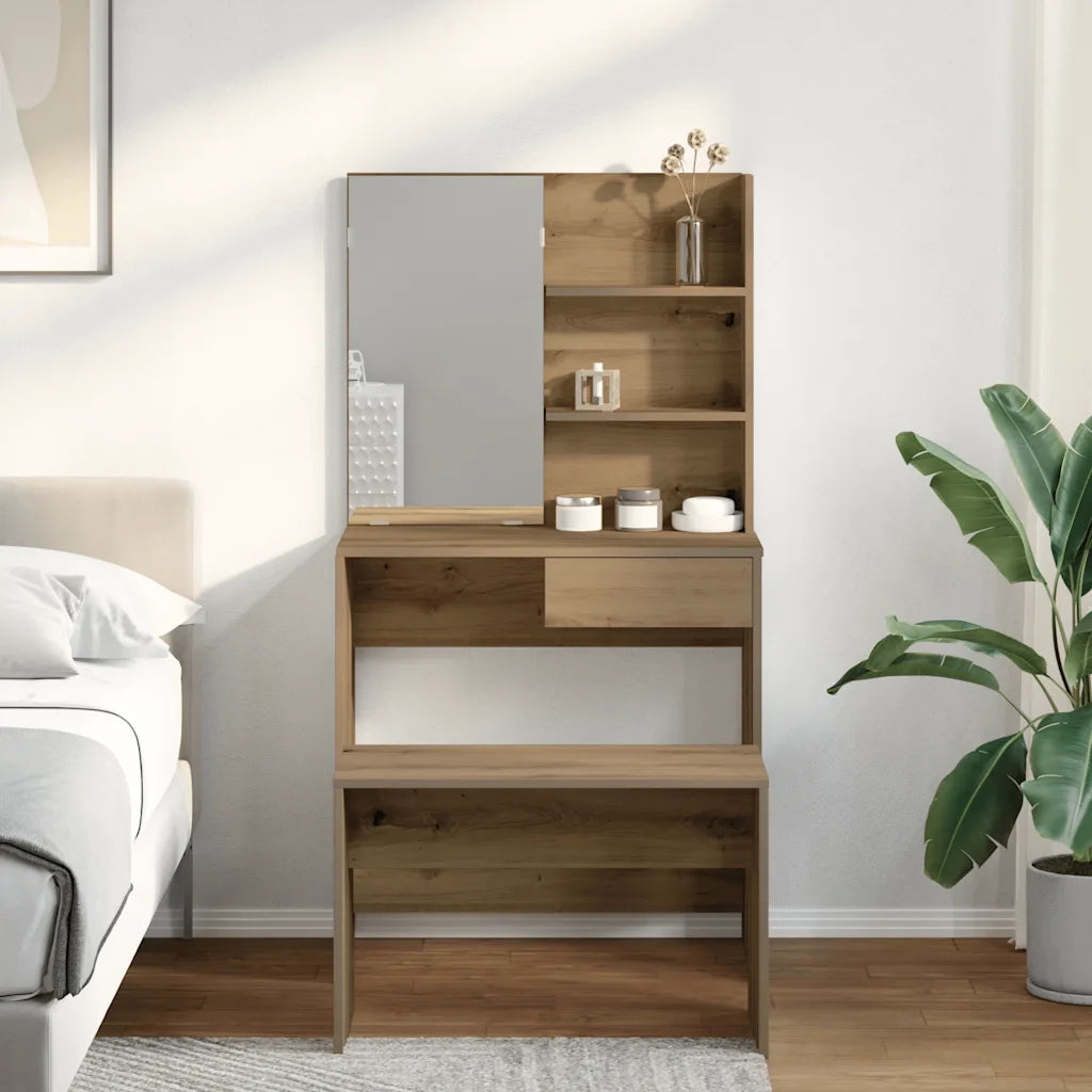 Set Toeletta Rovere Artigianale in Legno Multistrato