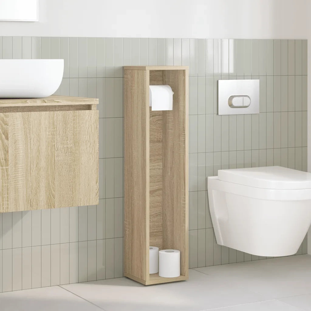 Mobile da Bagno con Portarotolo Rovere Sonoma 20,5x20x90 cm 858508