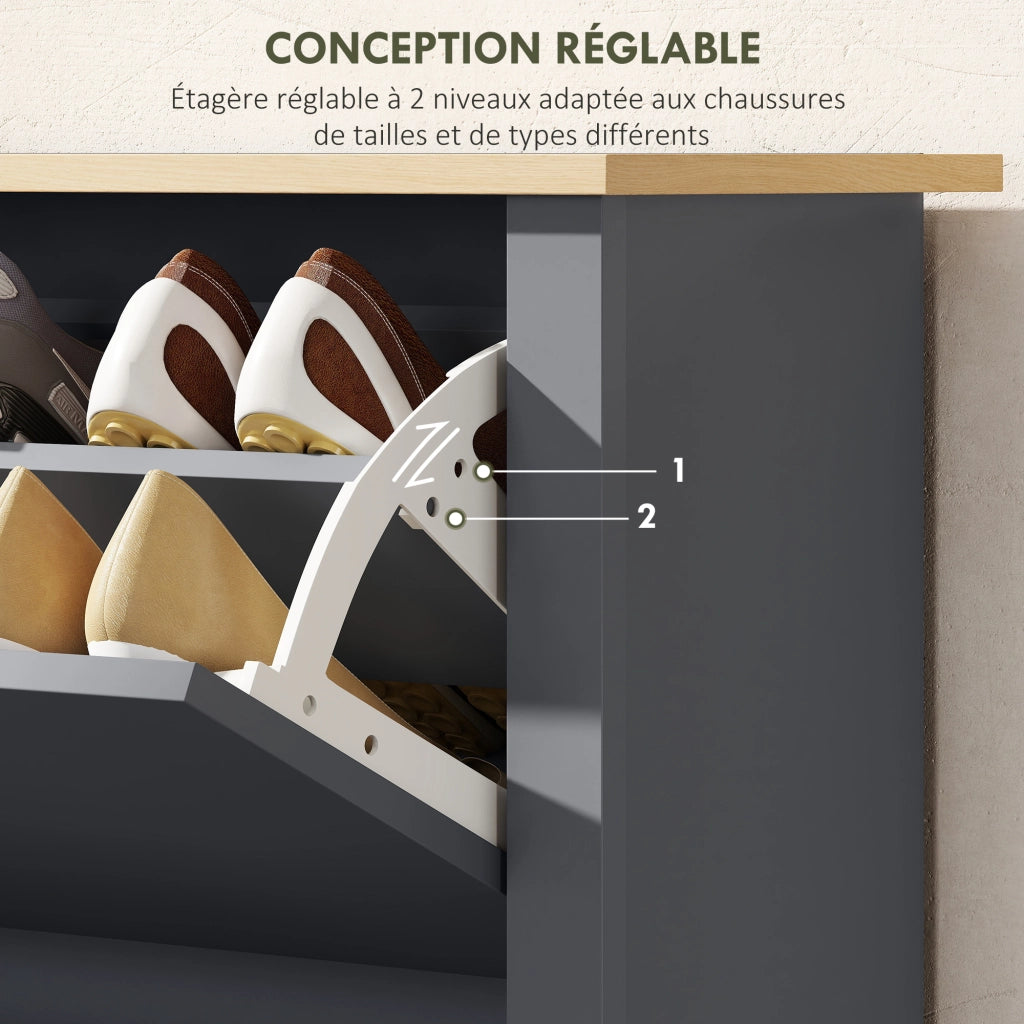 Armadio per scarpe 12 paia ¨C zephmum ¨C grigio scuro