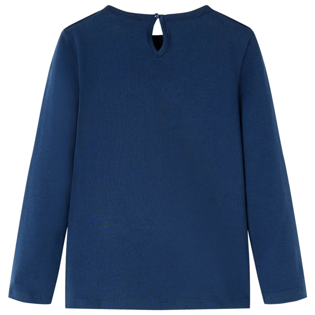 Maglietta da Bambina a Maniche Lunghe Blu Marino 104cod mxl 132003