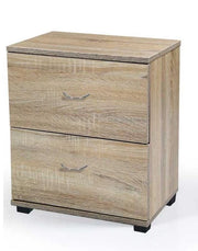 GAIA COMODINO CON 2 CASSETTI 40 X 30 X 45 CM IN COLORE ROVERE