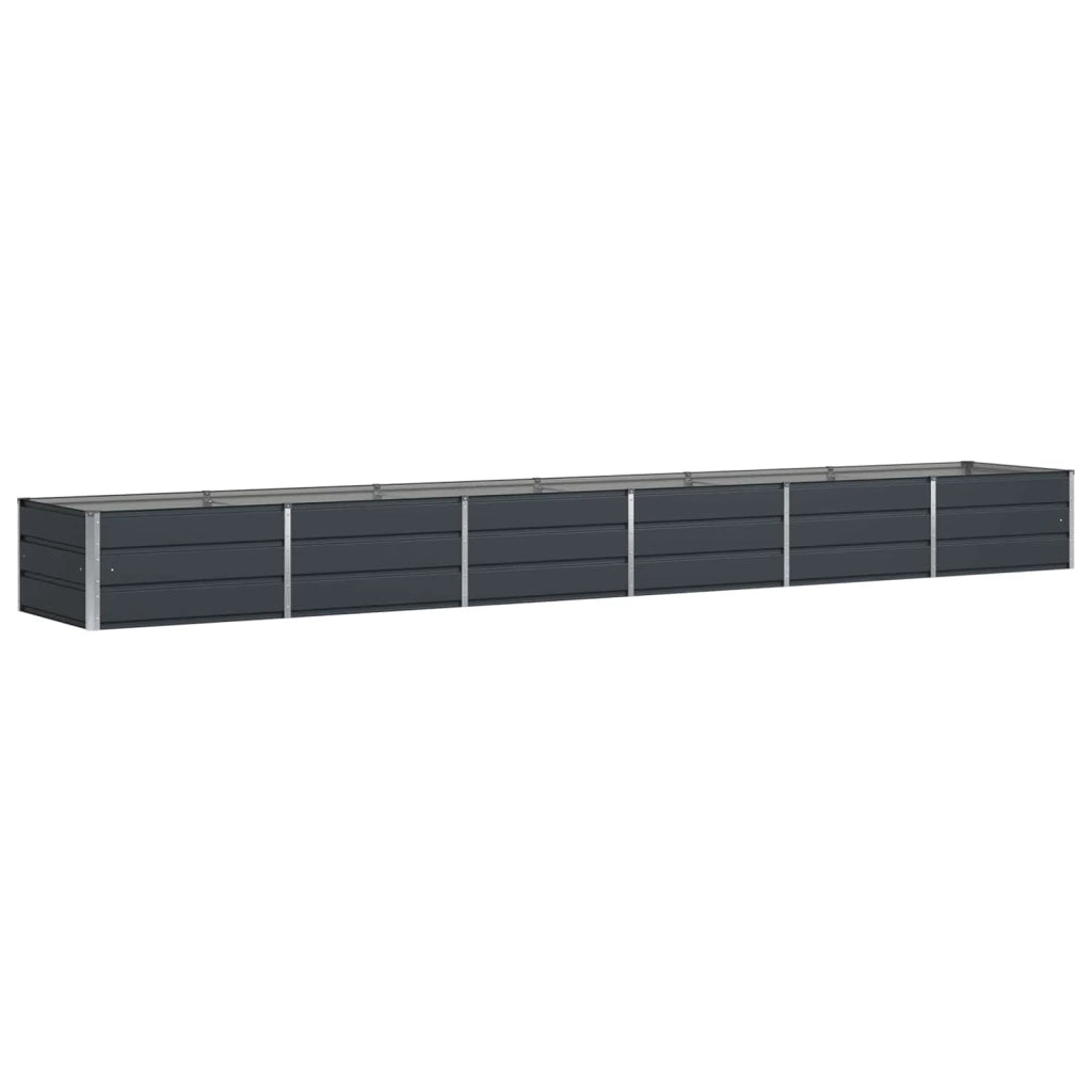 Fioriera moderna 480 x 80 x 45 cm pratica per piante da interno ed esterno design industriale in acciaio antracite 02_0059232