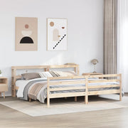 Letto senza Materasso-Struttura Letto 200x200 cm in Legno Massello di Pino 737596