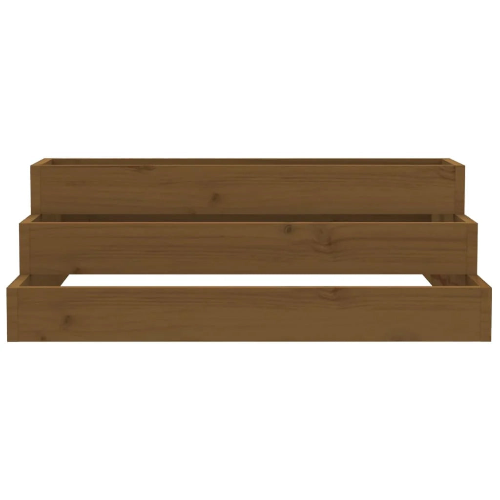 Fioriera rialzata per piante fiori terrazza giardino 80 x 80 x 27 cm legno massello di pino marrone 02_0037903