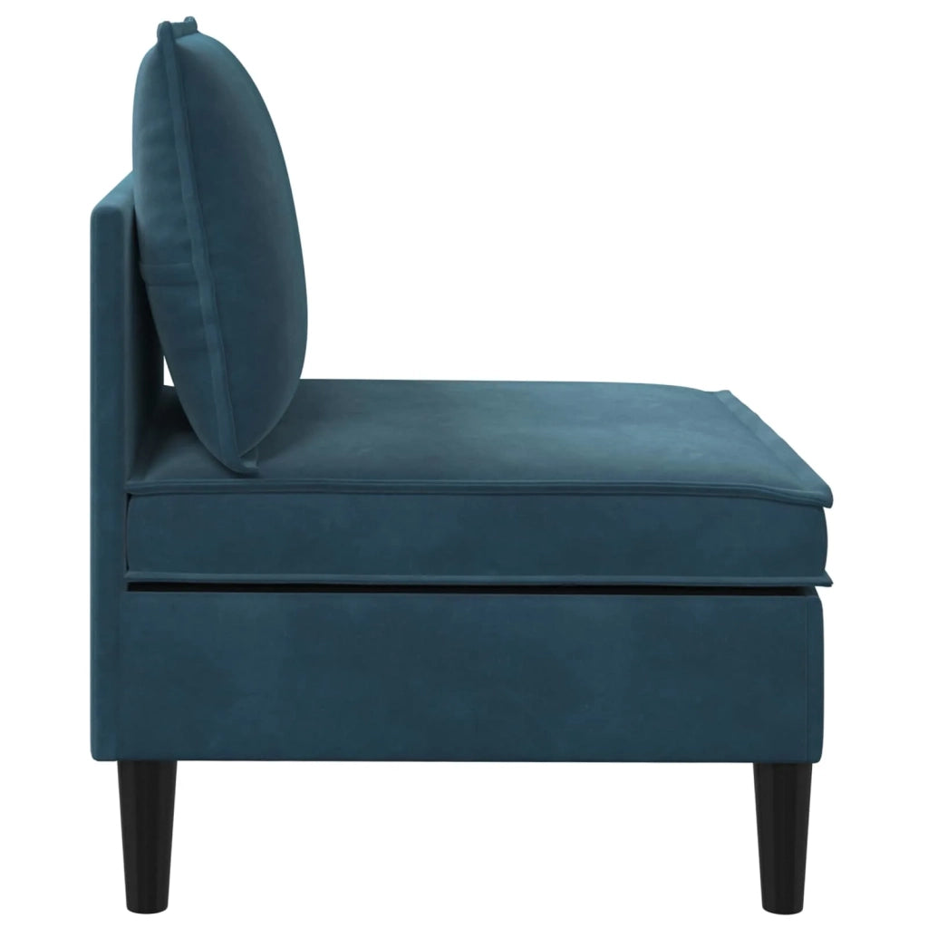 Divano | Divano da soggiorno | Sofa Centrale con Spazio di Archiviazione Blu Velluto