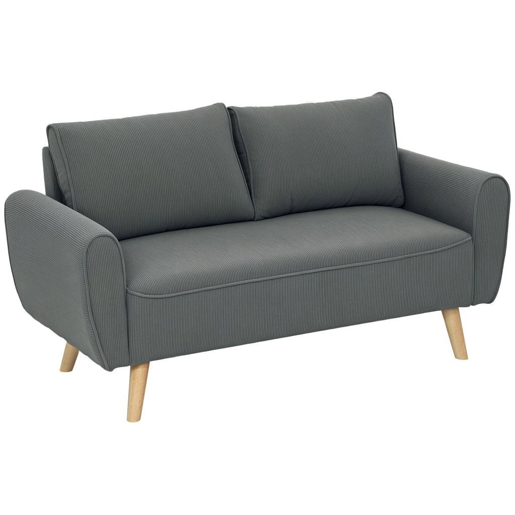 DIVANO 2 POSTI in velluto a coste 145x75x78 cm grigio scuro