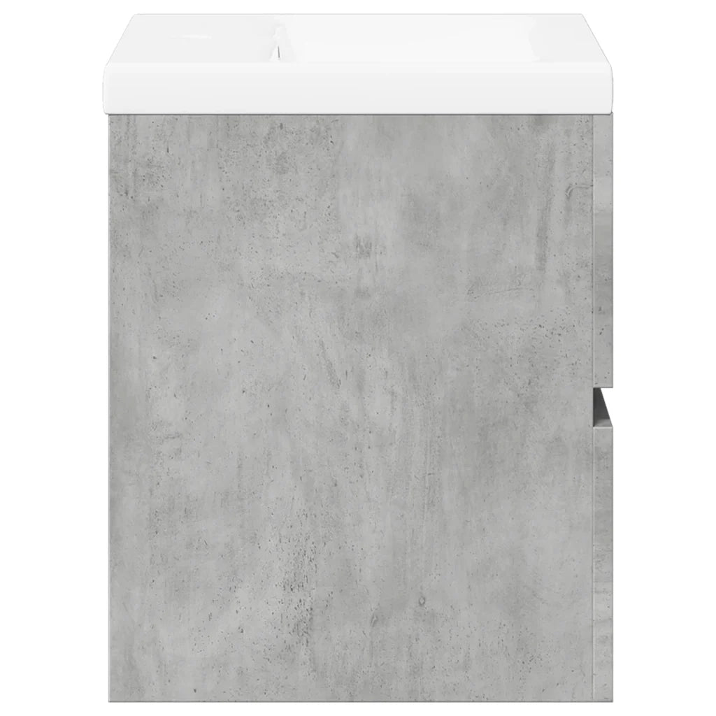 Set Mobili da Bagno | Armadio da bagno 2 pz Grigio Cemento in Legno Multistrato