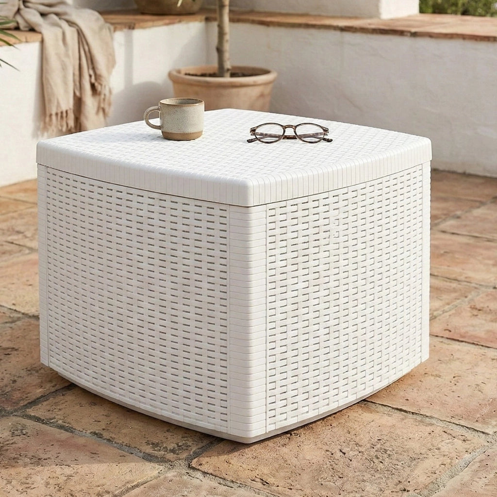 Akane, Tavolino da Esterno 2 Posti, 53x53x40h cm Bianco