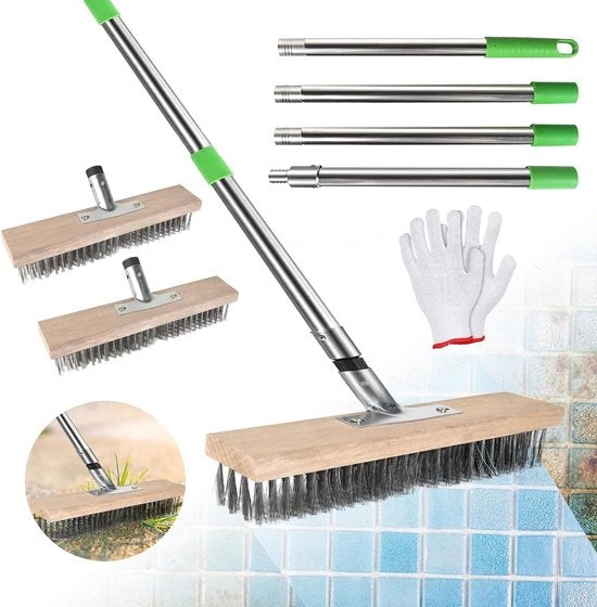 Due pezzi di rastrello a filo di 30 cm con filo in acciaio (16 m) rastrello per erba onkruid e macchie resistenti