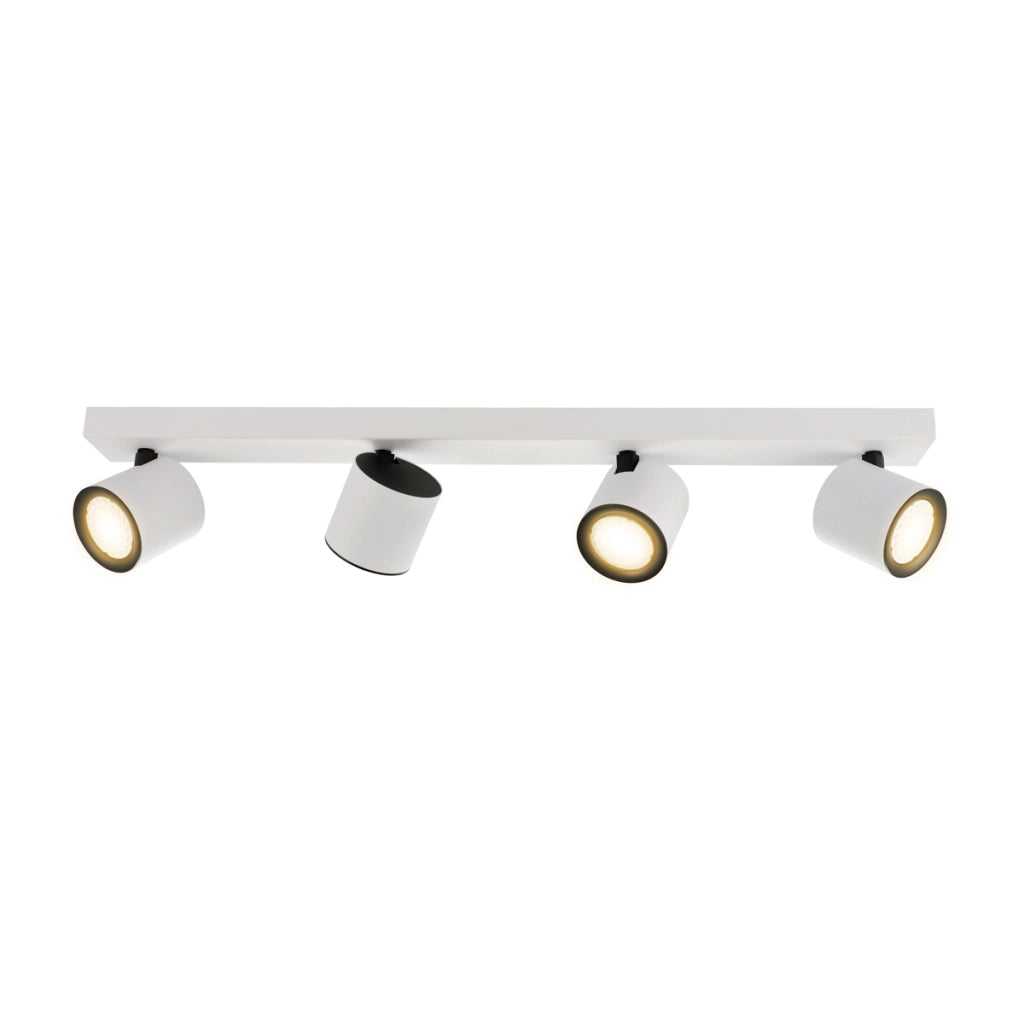 Spot soffitto moderno 4 luci bianco/nero GU10 Italux