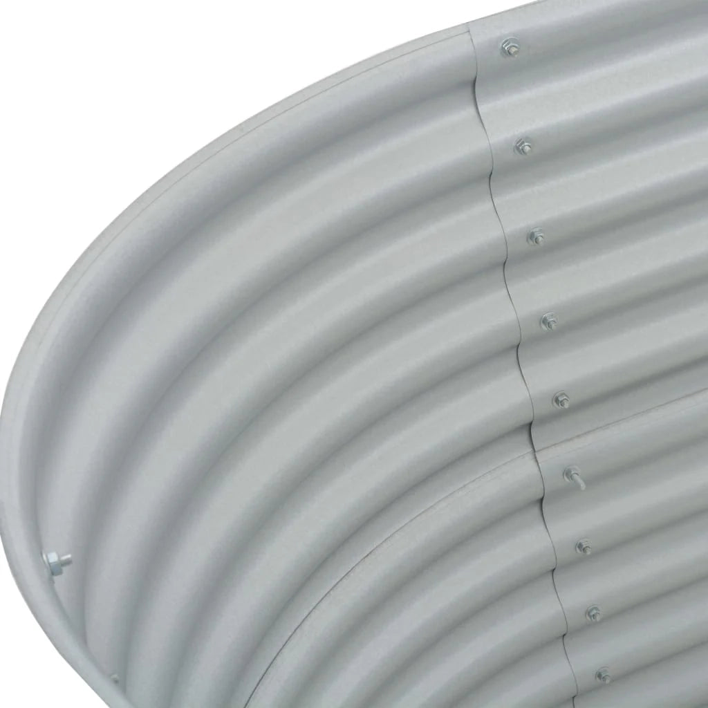 Fioriera rialzata per piante e fiori giardino 160 x 80 x 81 cm acciaio zincato argento 02_0001006