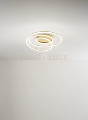 Plafoniera in alluminio colore oro opaco Spira LED 63W 3000K 3600Lm dimmerabile