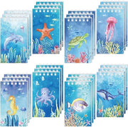 Set di 24 mini-libretti di appunti per bambini - Tema marino - Borse a spirale - Libretti di appunti sottomarini - Set di regali scolastici - Attrezzature di festa per il mare.