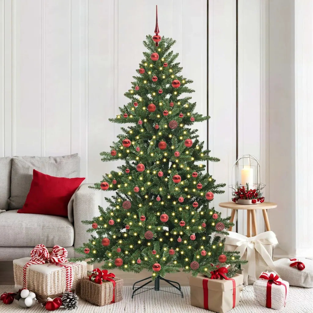 Albero di Natale Artificiale con Rami Pieghevoli Verde 180 cm