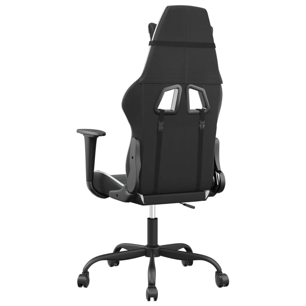 vidaXL Sedia da Gaming Massaggiante Nera e Bianca in Similpelle