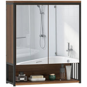 Armadietto Specchio Sospeso per Bagno ¨C zephmum ¨C Marrone 60x30x