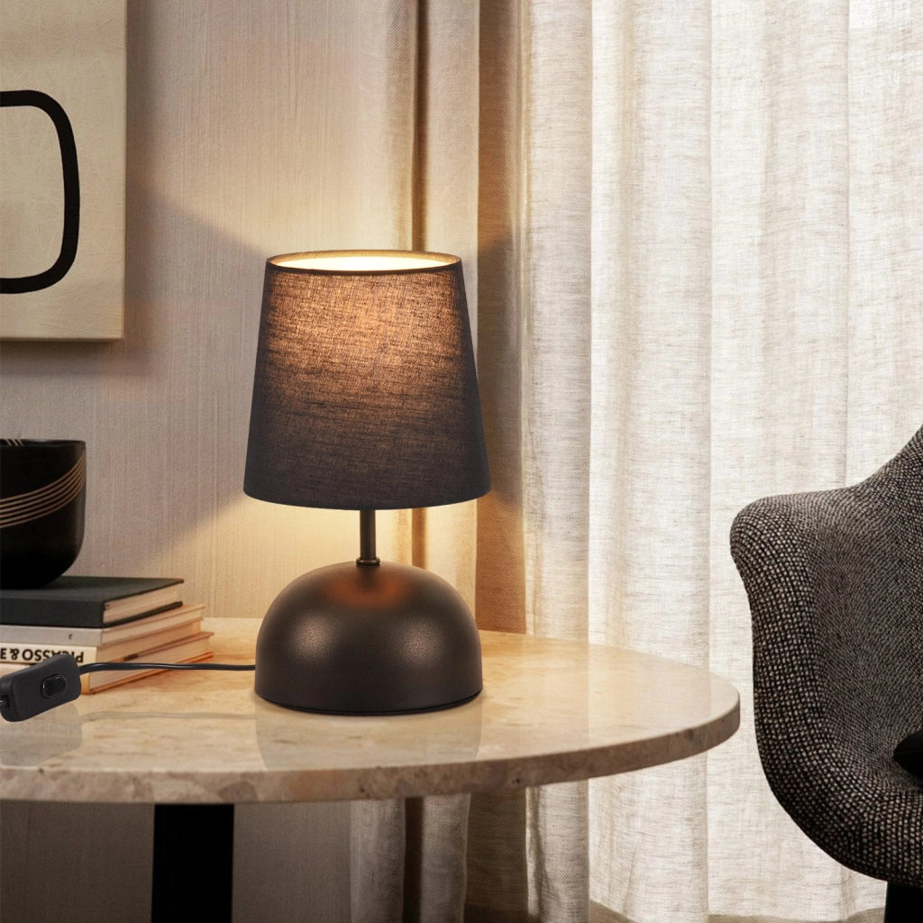 ZMH Lampada da tavolo E14 nera lampada da comodino moderna 40W adatta per camere da letto e uffici