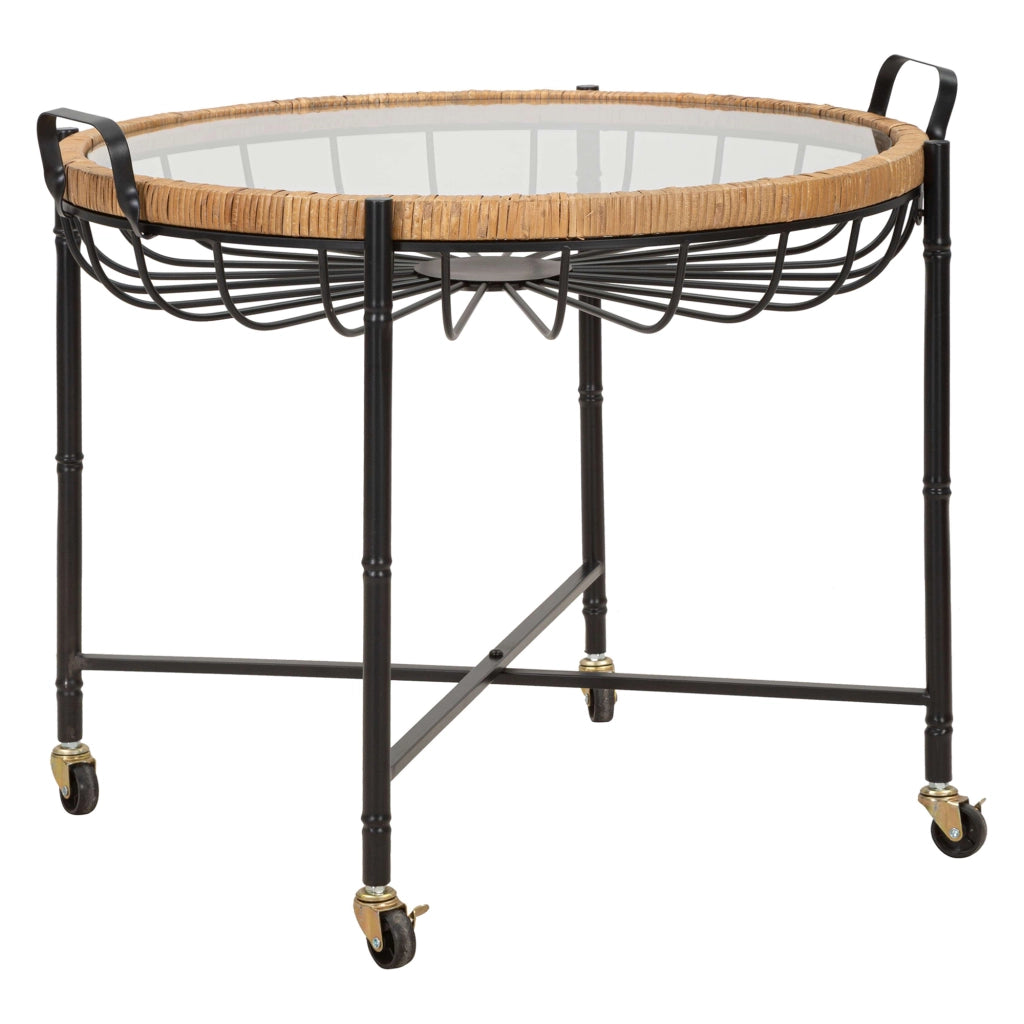 TamDao, Tavolino da Salotto con Ruote, 57x65x71h cm Marrone