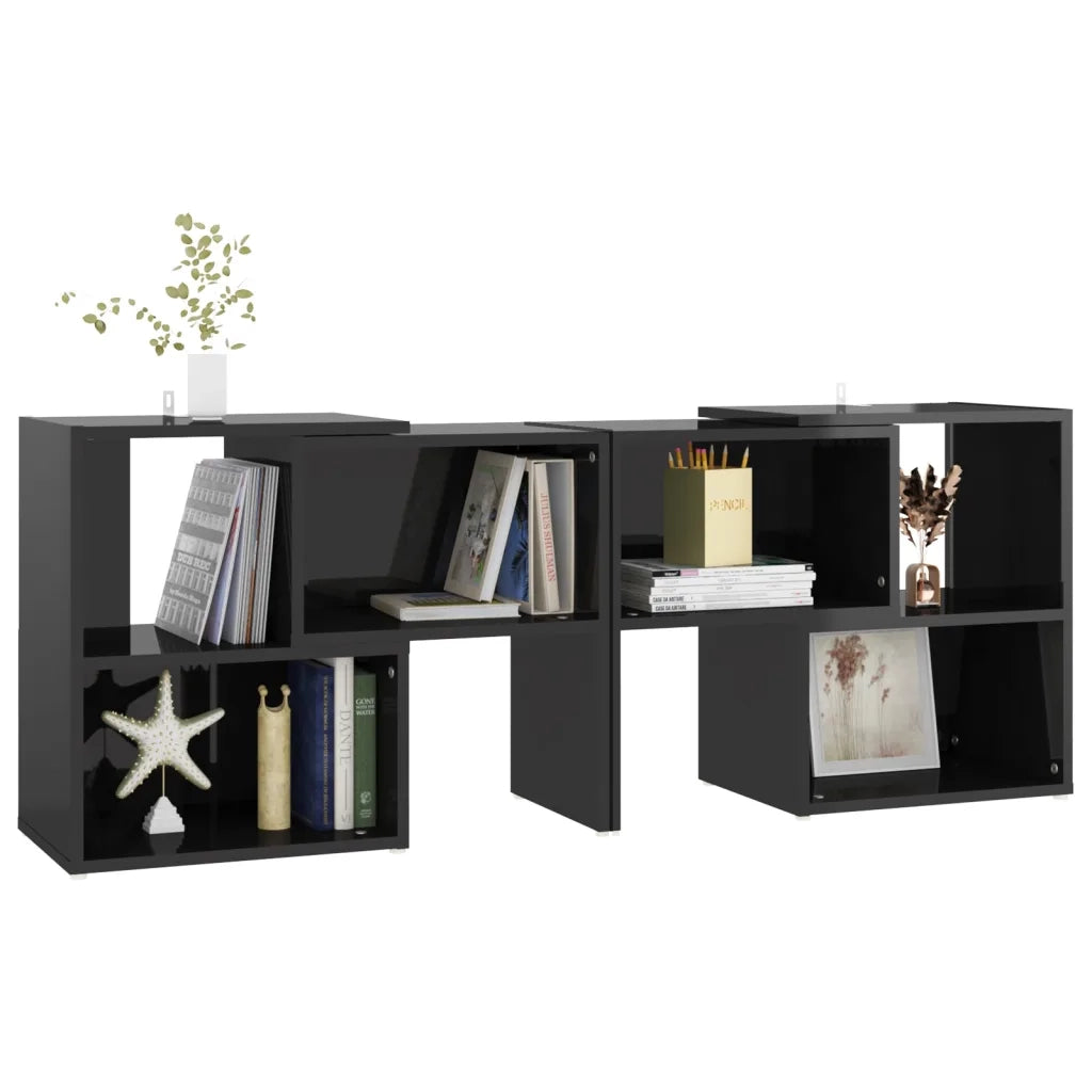 Mobile Porta TV Nero Lucido 104x30x52 cm in Legno Multistrato 808357