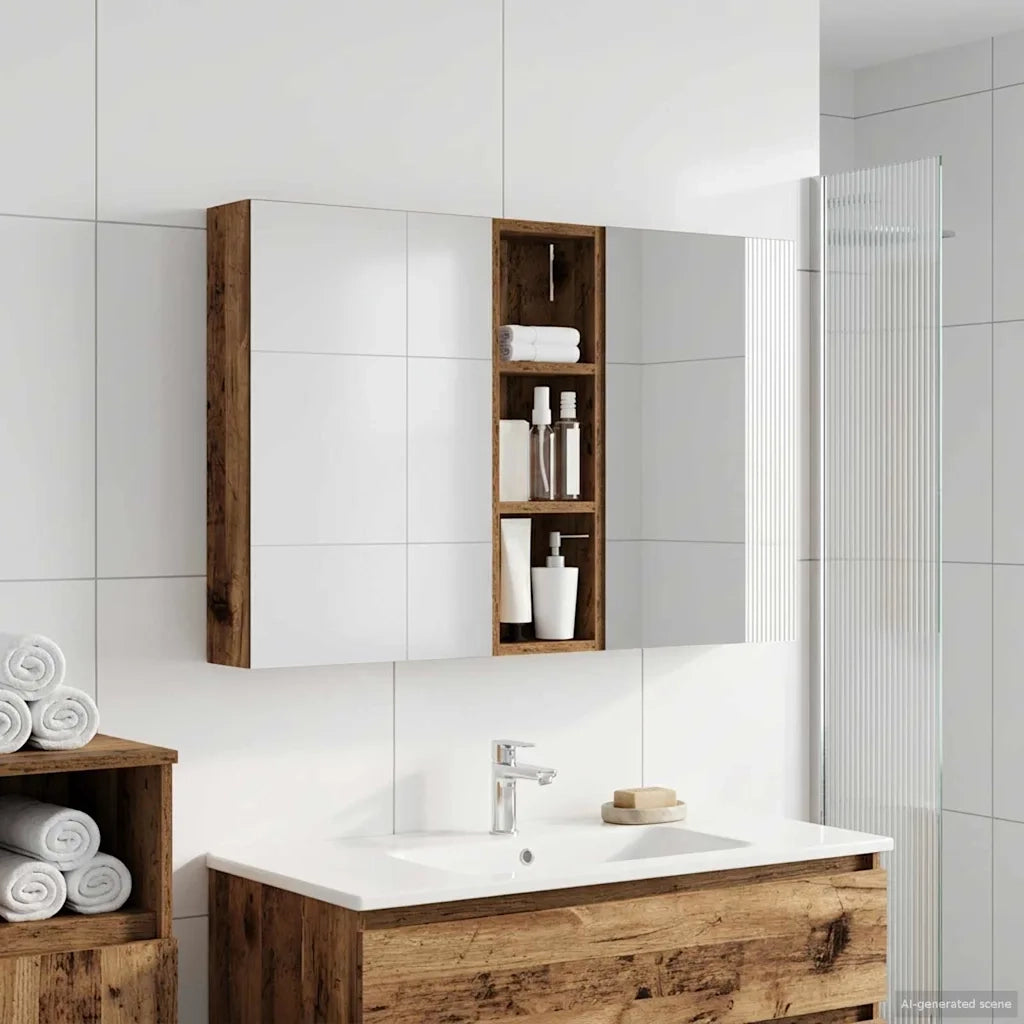 Set di Armadi da Bagno con porta 3 pcs 100 x 10,5 x 60,5 cm 3403702