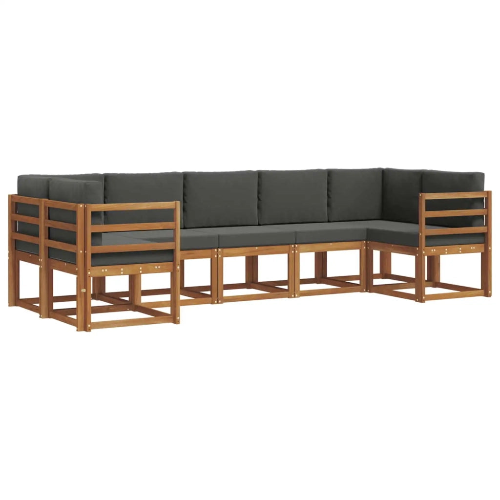 Set di divani da esterno con cuscino 7 pcs Naturale e Antracite 3366905