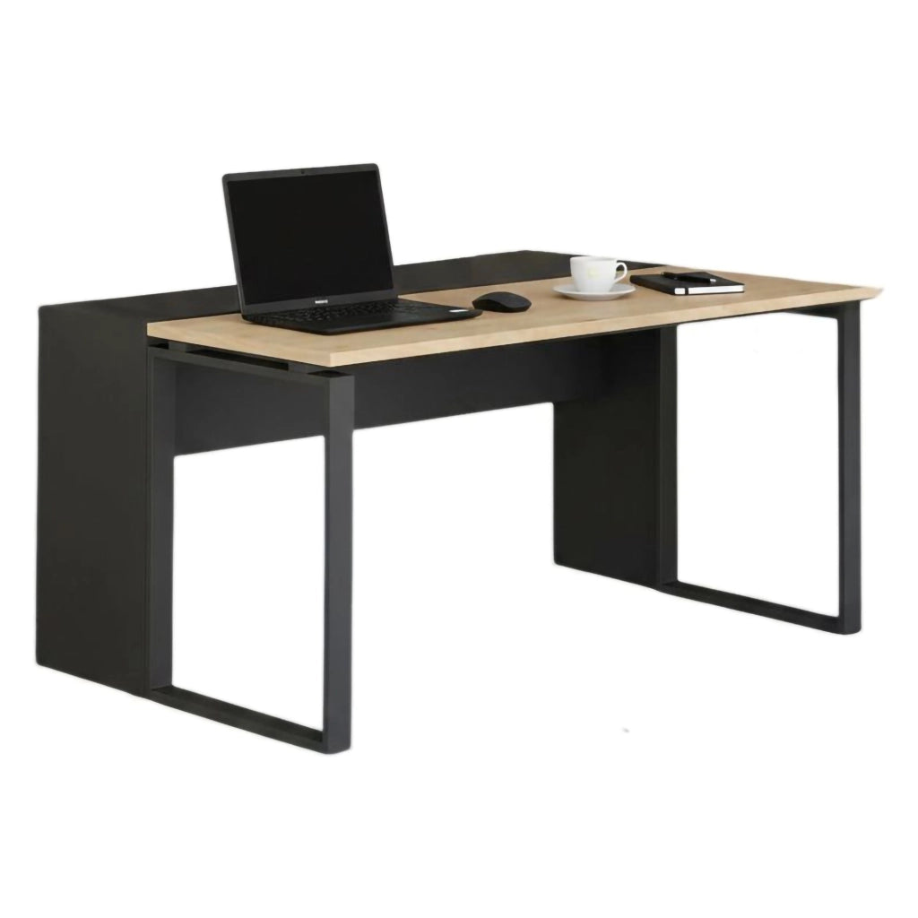 Timothee, Scrivania Materiale Piano in Legno Nobilitato, 150x100x76h cm Marrone Rovere