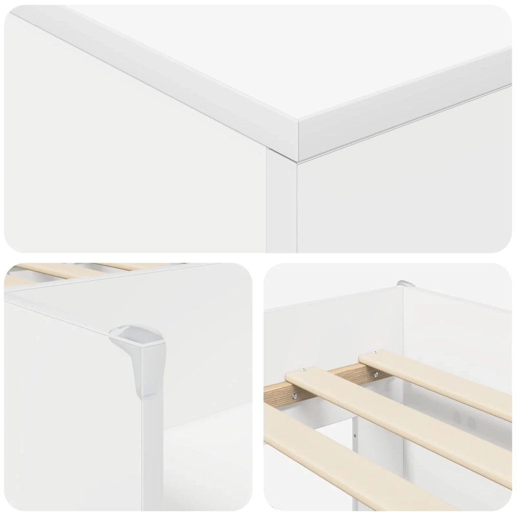 Struttura Letto Loft con Armadietto con porta 3 pcs Bianco