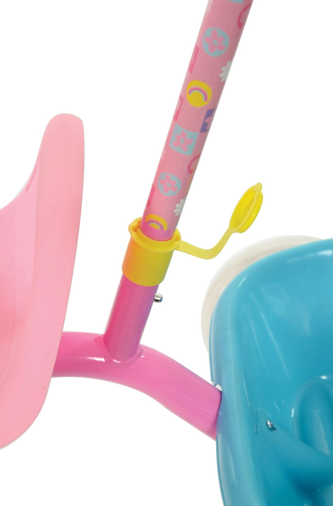 Triciclo a Pedali Primi Passi per Bambini con Maniglione Genitoriale Rimovibile e Vano Contenitore Barbie Rosa