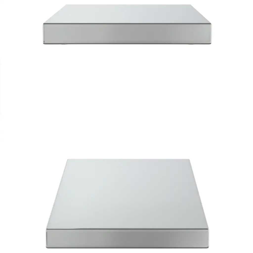 Mensole a Muro 2 pz 50x23,5x3cm Argento in Acciaio Inossidabile