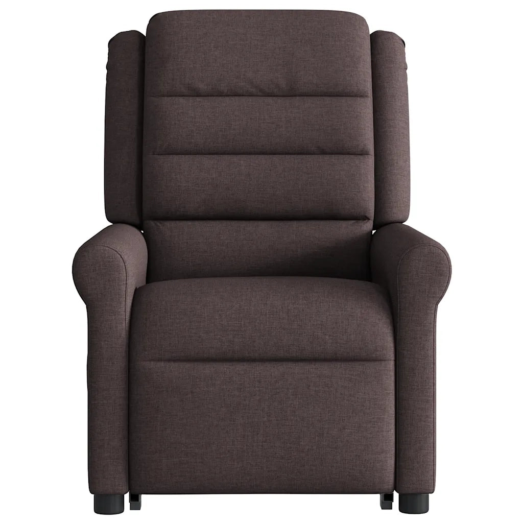 Poltrona Alzapersona Reclinabile Marrone Scuro in Tessuto 3303319