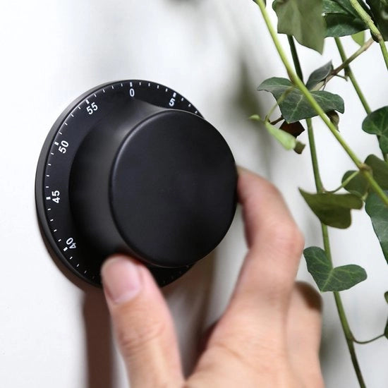 Cucina timer da cucina, timer da cucina con allarme acustico - retro magentico 100% meccanico - senza batterie, timer da cucina con allarme magnetico - corpo in acciaio inox elegante, nero