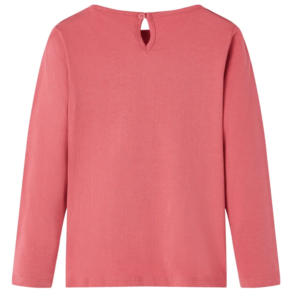 Maglietta da Bambina a Maniche Lunghe Rosa Antico 92 13609
