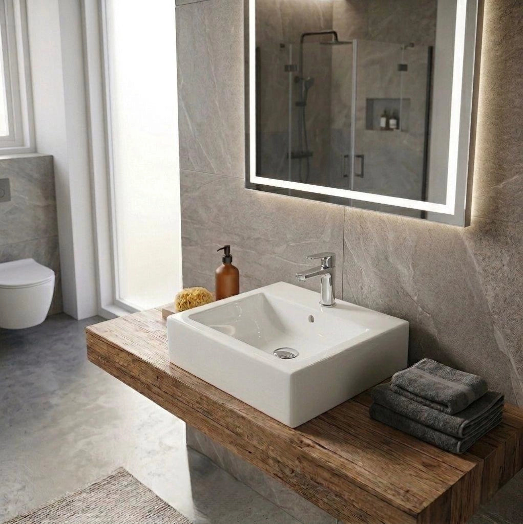Lavabo appoggio 50.5x44.5 cm LA45 bianco