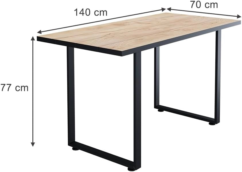 Tavolo da pranzo Livorno, Rovere nero/oro, 140 x 70 cm, adatto per 4 persone, struttura stabile senza allungamento