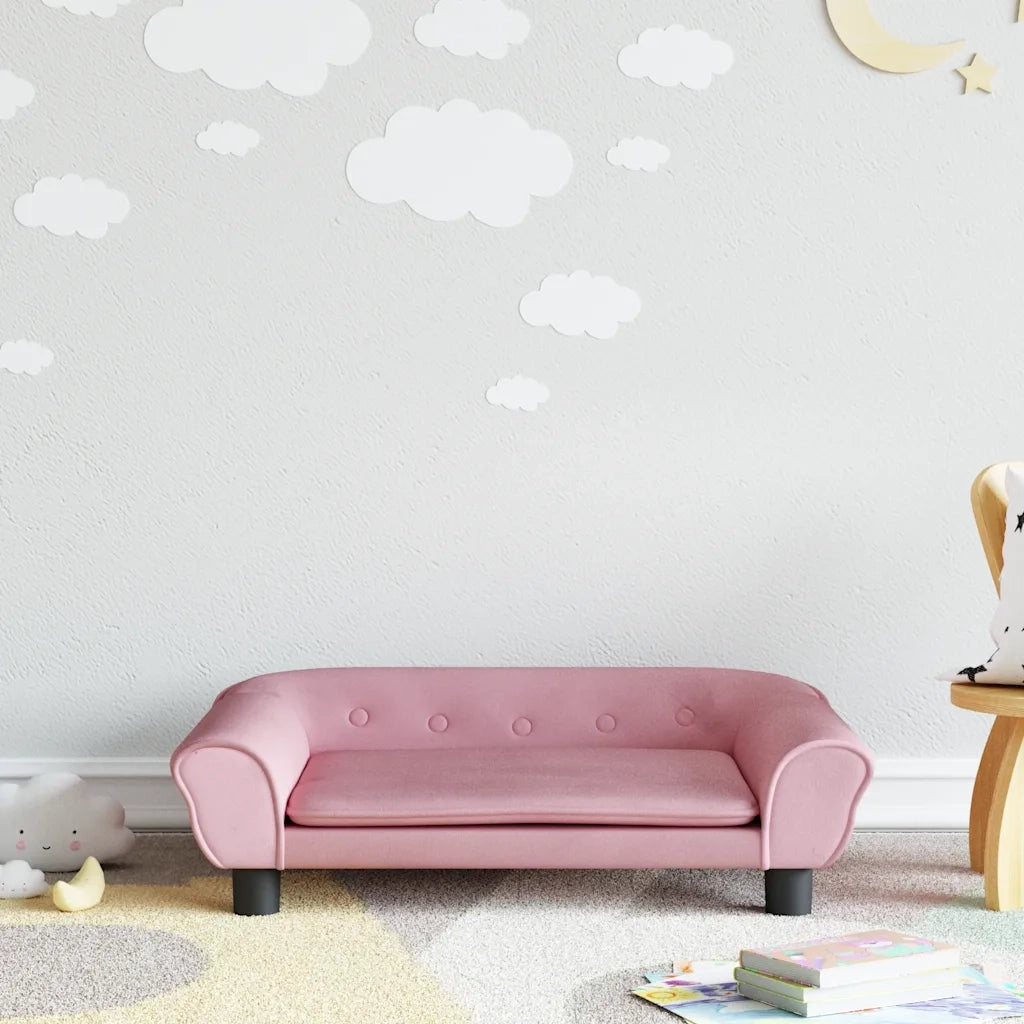 Divano | Divano da soggiorno | Sofa per Bambini Rosa 70x45x26 cm in Velluto