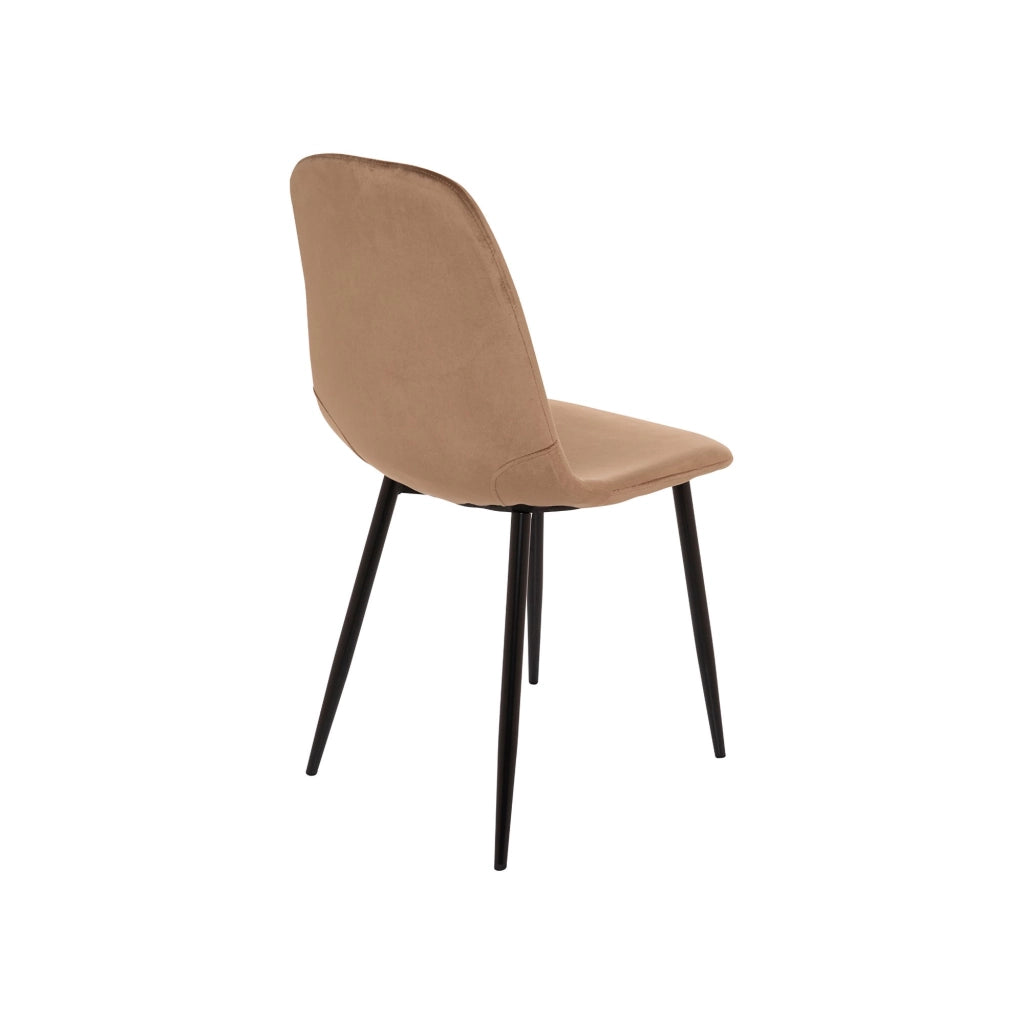 Set di 6 sedie Arter, Poltrona rivestita in velluto, Sedia da pranzo imbottita, Seduta per riunioni, 45x56h87 cm, Beige