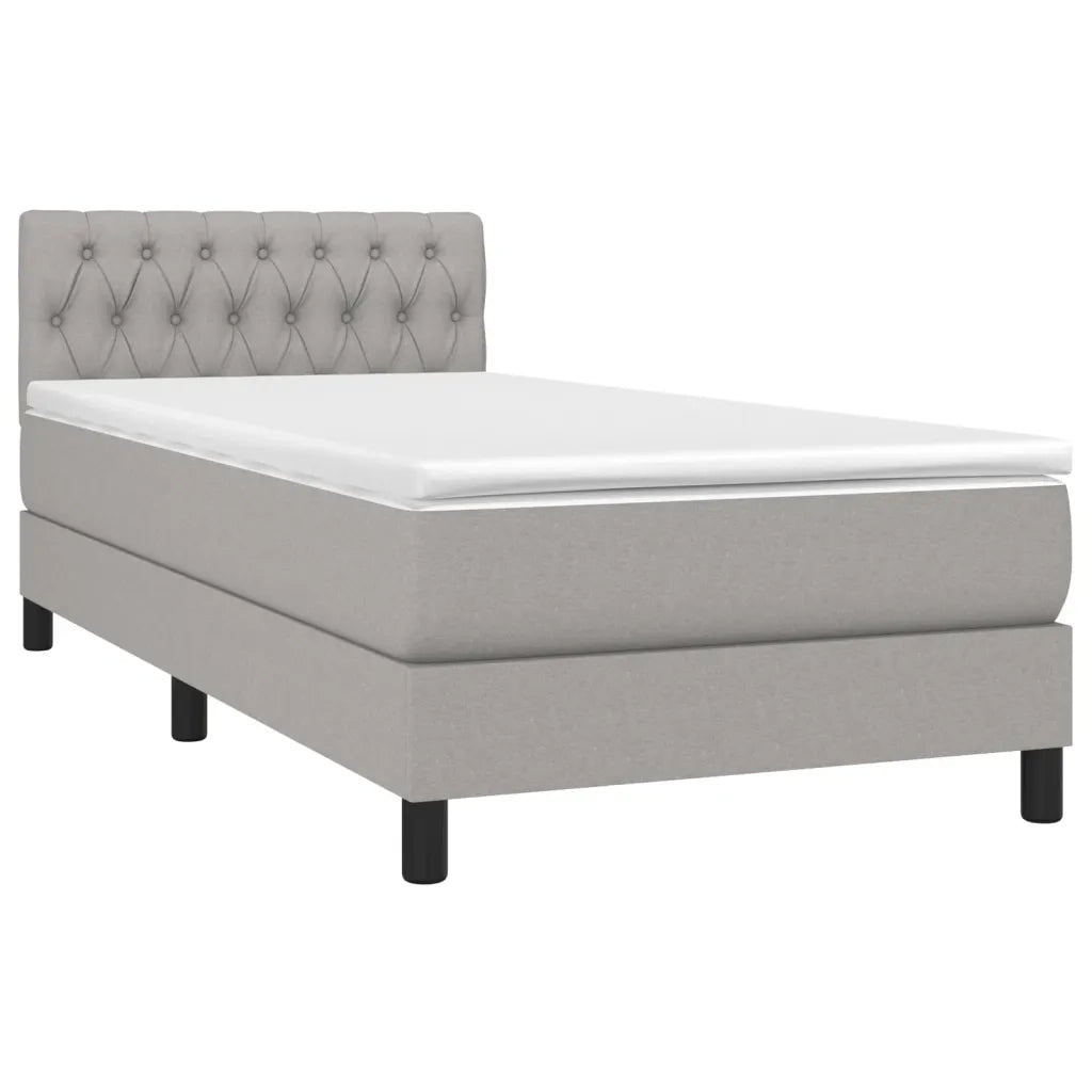 Giroletto a Molle con Materasso Grigio Chiaro 90x190 cm Tessutocod mxl 123455
