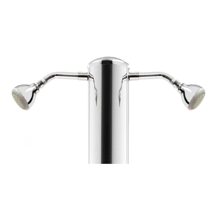 Doccia da Giardino Doppia 2 Rubinetti e Lavapiedi ATI Docce MUL-2R Inox Anodizzato