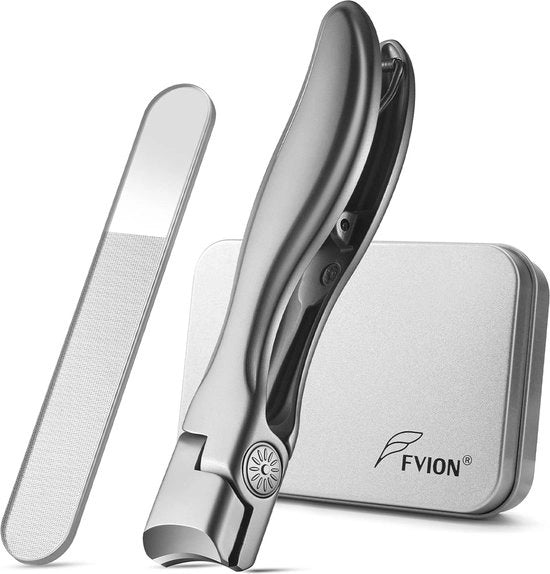 Nagelknipper robusto con contenitore di raccolta e vijl a nanofili - Acciaio inossidabile - Ergonomico e confortevole