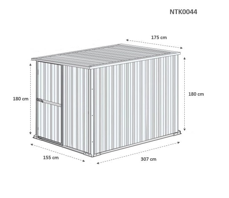 Casetta Box da Giardino in Lamiera di Acciaio Porta Utensili 175x307x182 cm Enaudi Legno