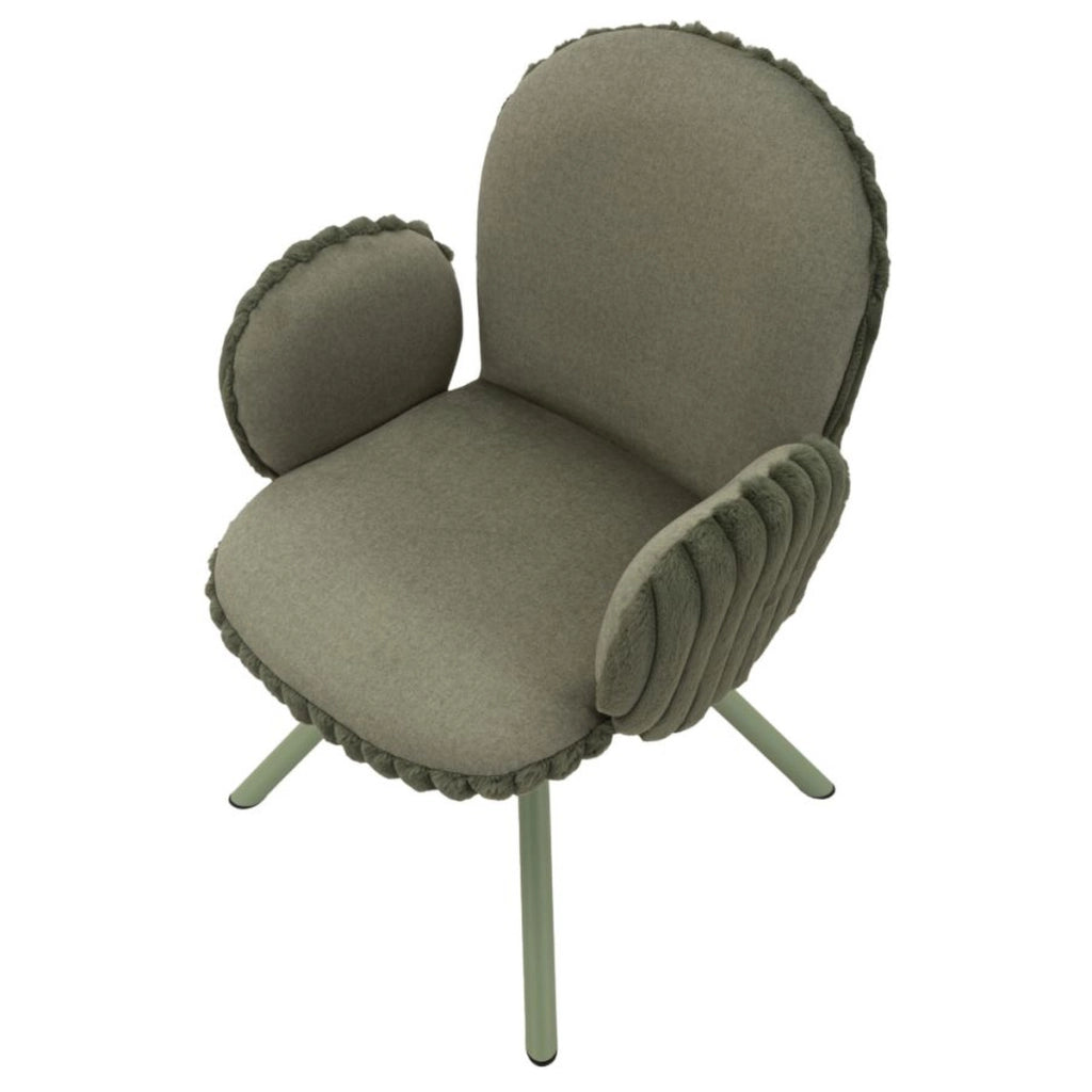 Set di 3 Pouf VKH888, Verde, Poliestere, 64x68x83 cm